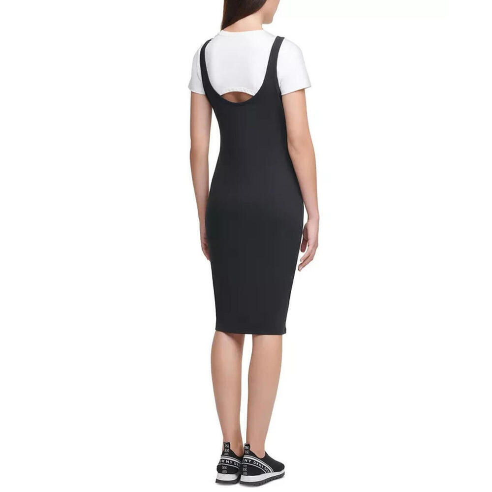 New Women's DKNY Sport Logo Front Layered Look T-Shirt Dress, Size: Small - Picture 4 of 4